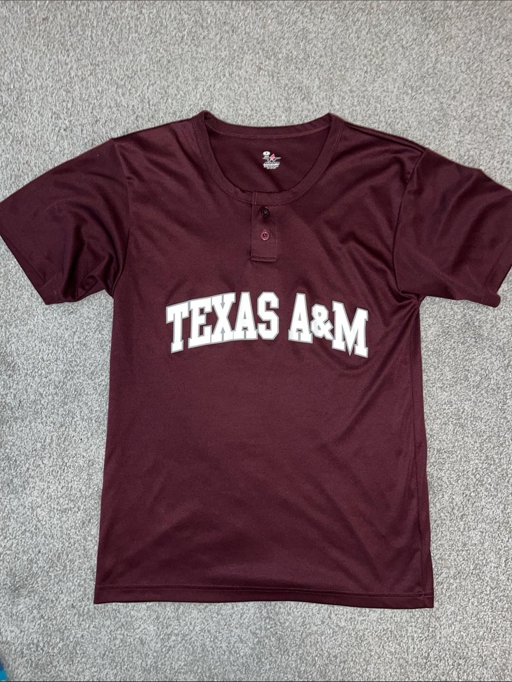 Burgundy Red Texas A & M Aggies pullover mens 9 Practice baseball jersey S